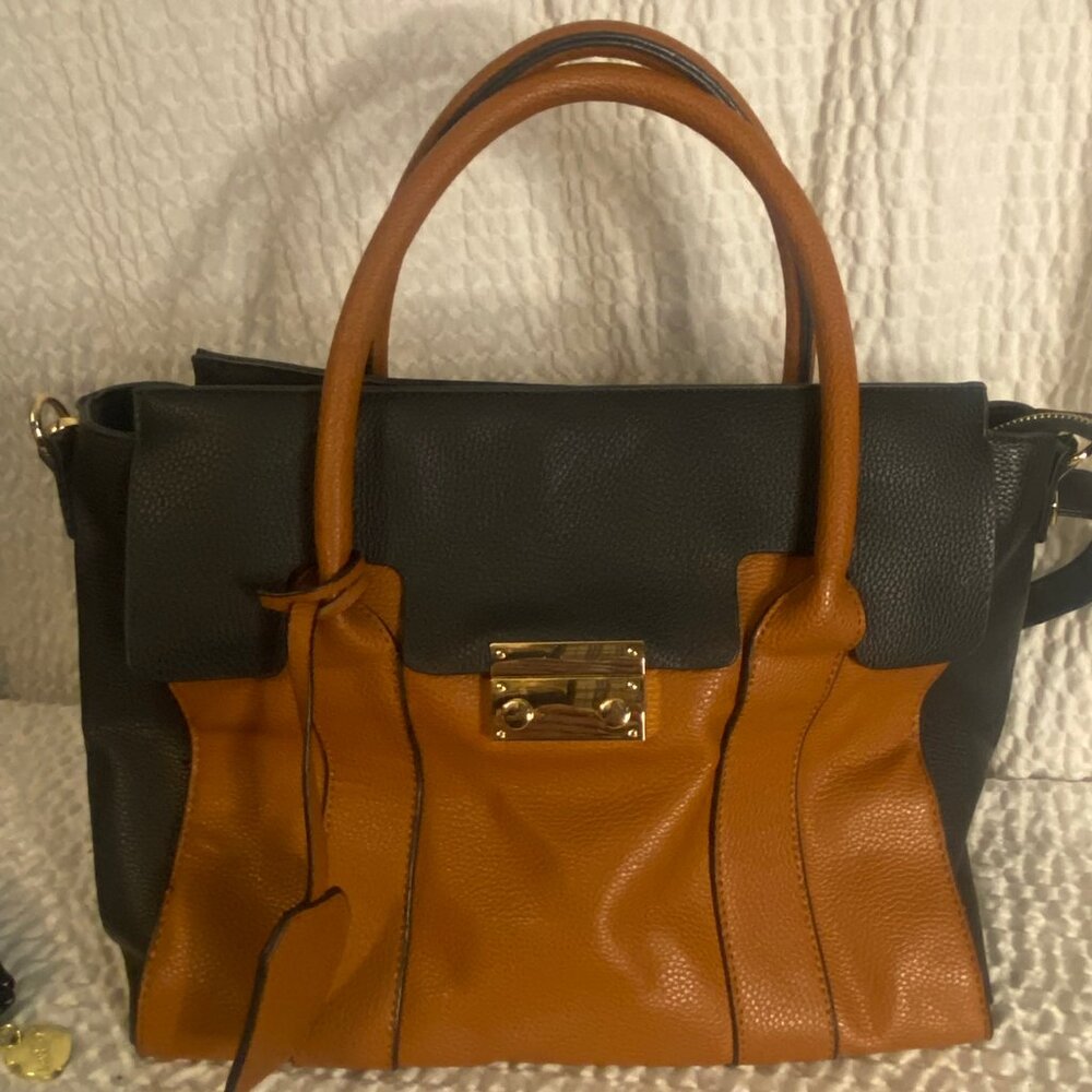 JustFab Women's Medium Two Tone Shoulder Bag Purse Tote